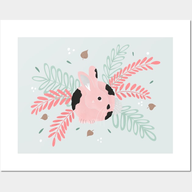 Mint and pink rabbit Wall Art by Home Cyn Home 